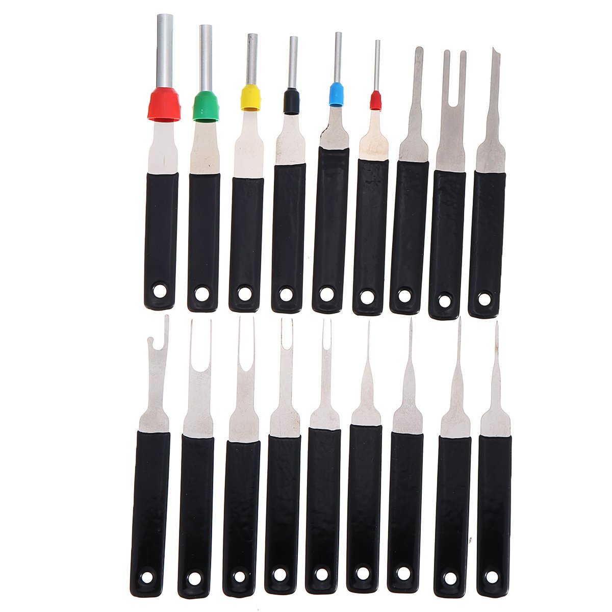 18pcs Car Plug Circuit Board Wire Harness Terminal Extraction Pick Connector Crimp Pin Back Needle R