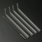 4Pcs 5mm Reusable Clear Bent Glass Drinking Straws Water Juice Straws with Cleaning Brush