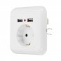 Excellway 250V 2.4A Dual USB Ports Wall Socket Switch Charger EU Plug Mount Power Adapter Outlet Pan