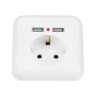 Excellway 250V 2.4A Dual USB Ports Wall Socket Switch Charger EU Plug Mount Power Adapter Outlet Pan