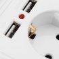 Excellway 250V 2.4A Dual USB Ports Wall Socket Switch Charger EU Plug Mount Power Adapter Outlet Pan