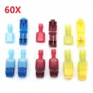 Excellway TC01 60pcs T-Tap Male Female Insulated Wire Quick Splice Terminal Connectors Set