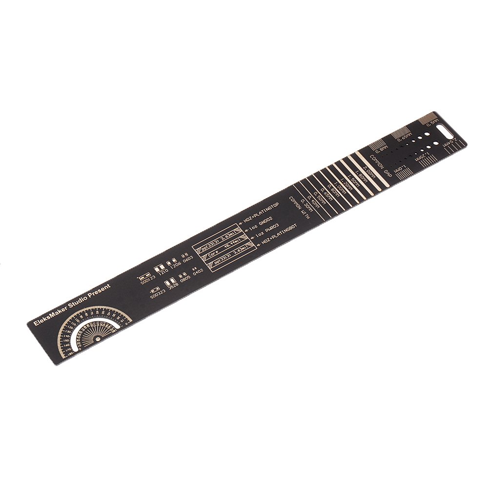 EleksMaker 25cm Multifunctional PCB Ruler Electronic Measuring Tool Resistor Capacitor Chip IC SMD D