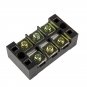 600V 45A 3 Position Terminal Block Barrier Strip Dual Row Screw Block Covered W/ Removable Clear Pla