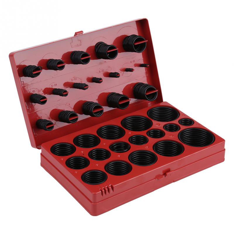 407Pcs Rubber O-Ring Kit Metric Grommet Seal Plumbing Garage O-Ring Assortment