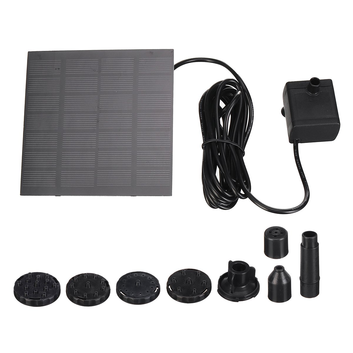 200L/H  Solar Panel Powered Water Pump Yard Garden Pool Pond Aquarium Fountain Decor W/ 6 Heads