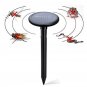 2PCS Rechargeable Solar Power Ultrasonic Pest Animal Repeller Garden Pet Scarer