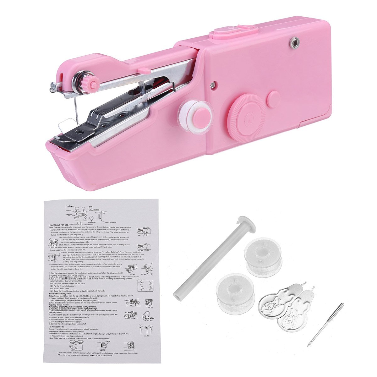 Portable Stitch Sew Handheld Sewing Machine Mini Cordless Electric Tailor Cloth Tool