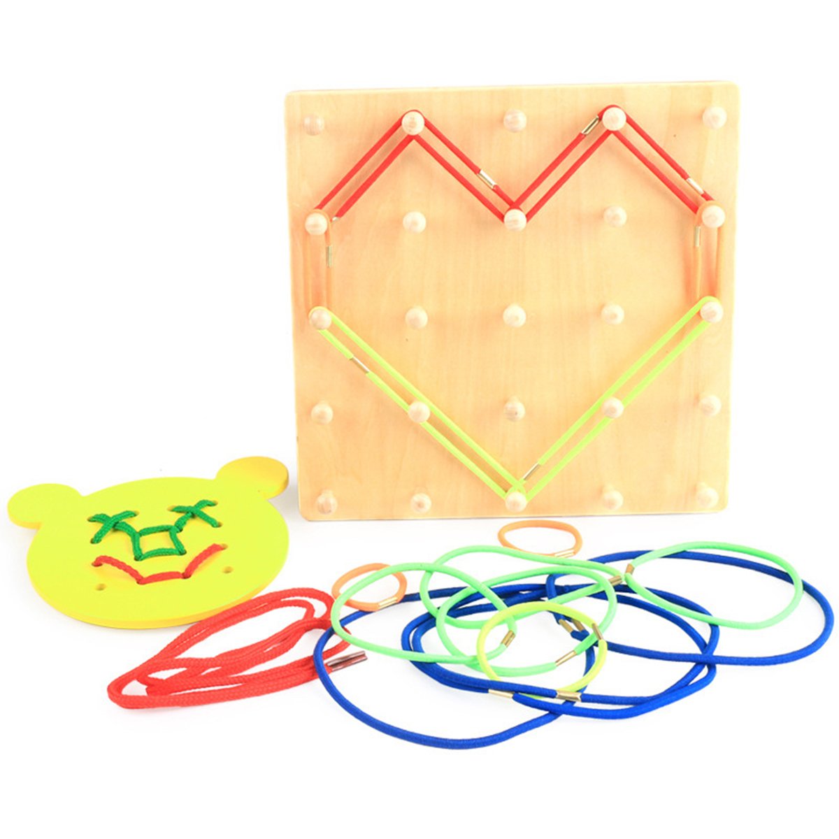 Wooden Geoboard Mathematical Graphical Montessori Educational Toys Children Kids Learning