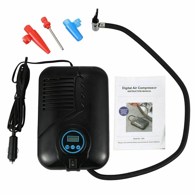 12V 250PSI Digital Air Pump Portable Football Car Tyre Inflator Compressor Pump