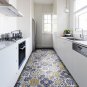 60PCS Diagonal Tile Floor Sticker Self-adhesive Wall Ground Cabinets Decals Home Decor DIY Tile Stic