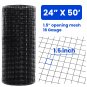 24x50 in 16 Gauge  Hardware Cloth  Black Vinyl Coated For Garden Wire Mesh Fence