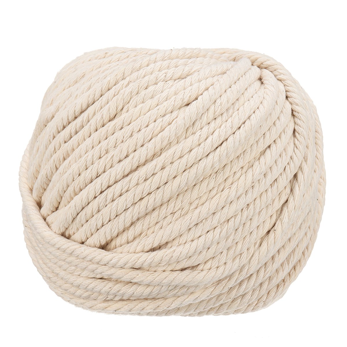 6mmx50m Natural Cotton Twisted Cord Rope Craft Macrame Braided Wire