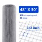 48 in x50ft 1/2'' 19 Gauge Hardware Cloth Galvanized Welded Cage Wire Fence Mesh