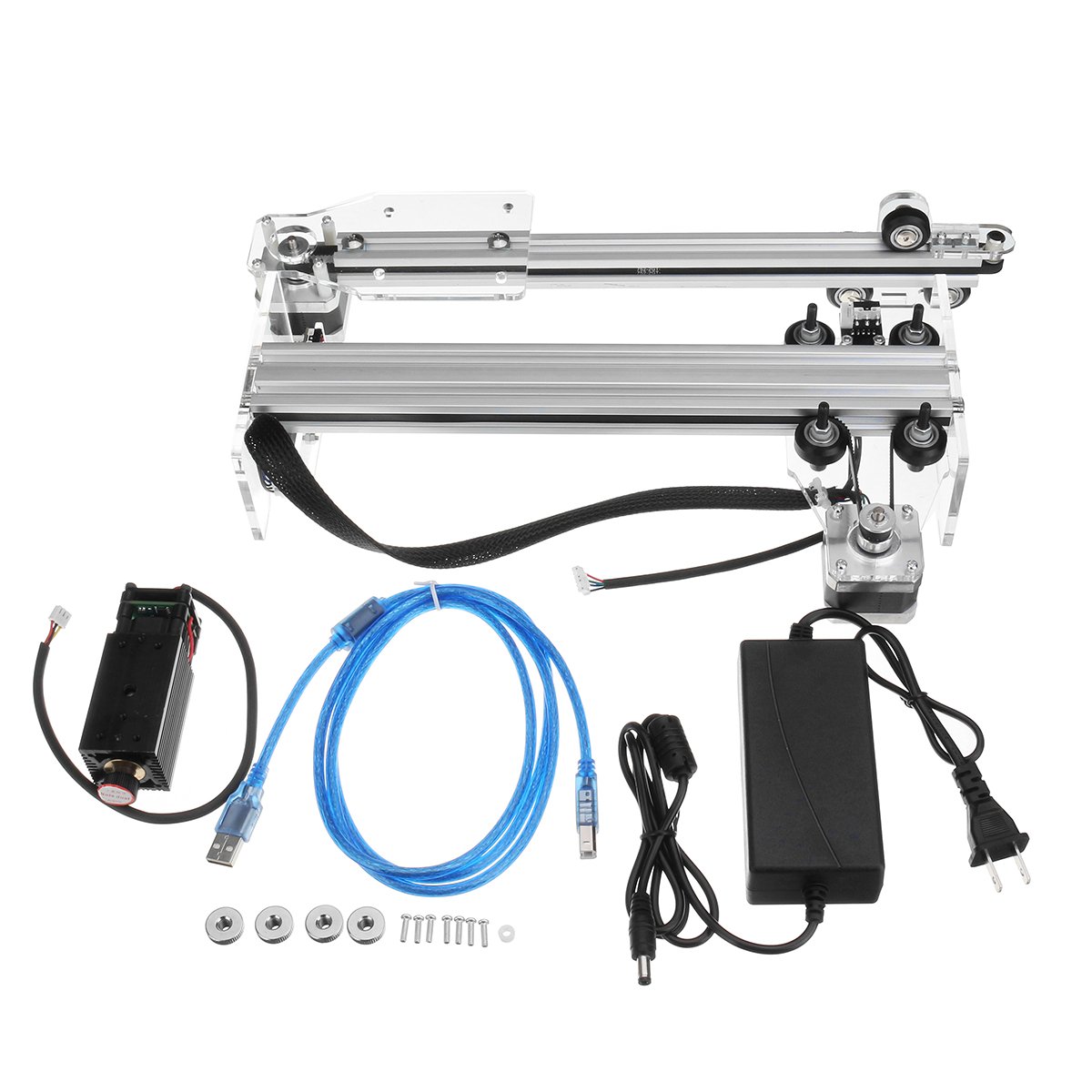 3000mw Laser Engraving Machine DIY Laser Engraver Printer with Laser Module for Wood,Paper,Farbic,Le