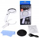 3.5/10x Hand Held Folding Magnifying Glass Lens 8LED Light Reading Reparing Magnifier Antiques Appre