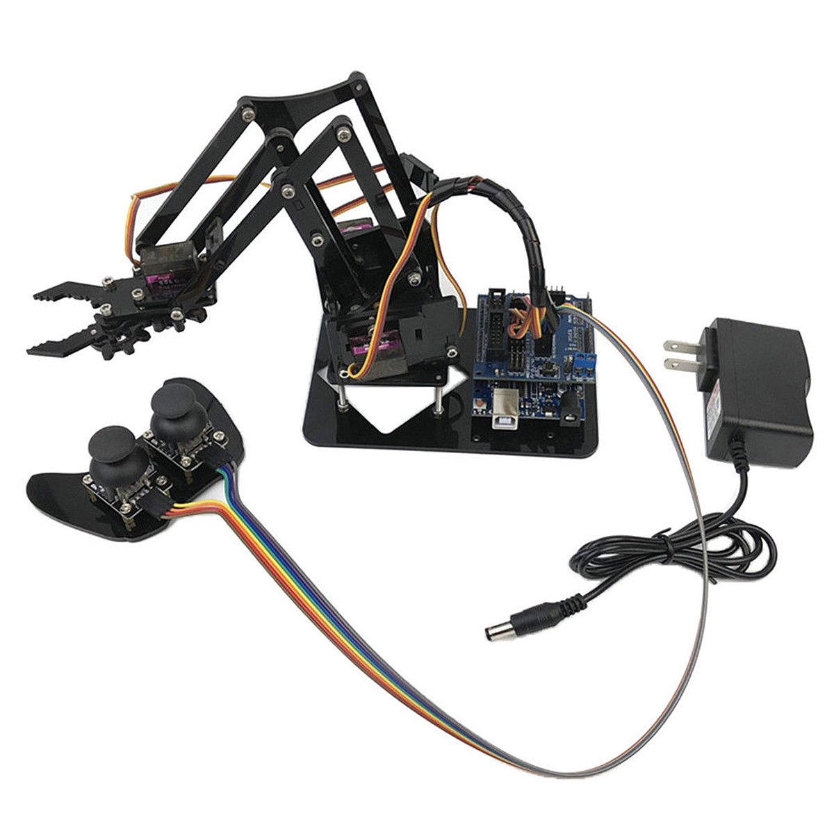 DIY Assembly 4-Dof Robot Arm PS2 Handle & Circuit Kits for Arduino Mechanics
