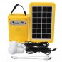 Solar Panel Power Lighting System + 2 LED Light Bulbs USB Charger Support FM Bluetooth SD Card