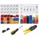 800pcs Tube Shape Connector 370pcs Insulated Terminal Electrical Crimper Kit Wire Connector Terminal