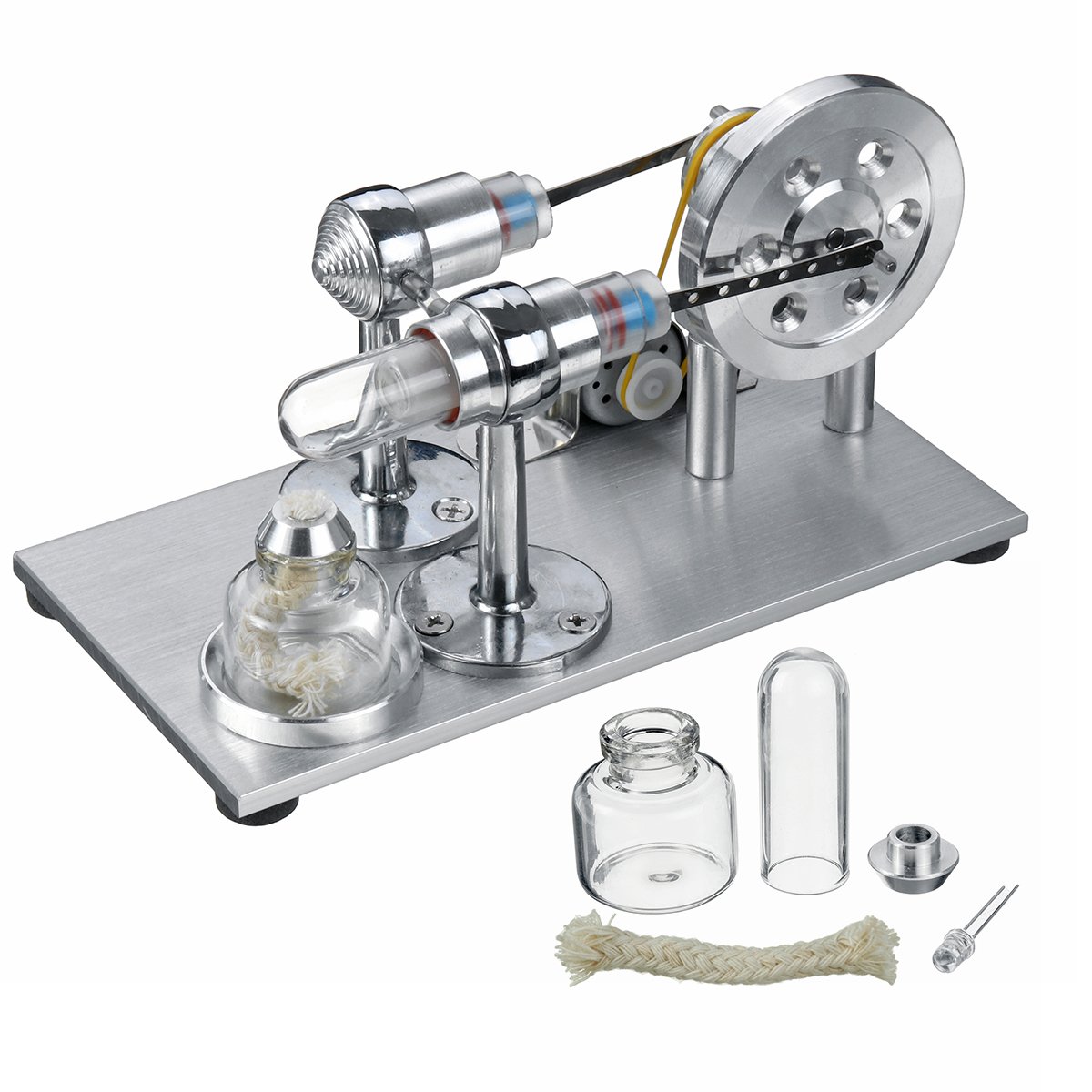 Mini Hot Air Stirling Engine Model Power Generator Motor Physics Educational Toy