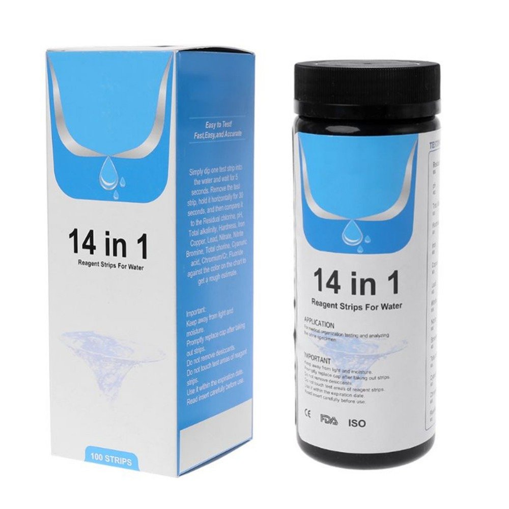 50PCS Upgrade 14-in-1 Drinking Water Test Strip Tap Water Quality Test Strip For Testing Hardness PH