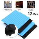 12PCS Soundproofing Foam Tiles Kits Black +Blue