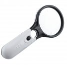 Handheld Magnifier 3X 45X Reading Magnifying Glass Jewelry Loupe 3LED Light Lamp