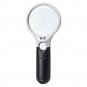 Handheld Magnifier 3X 45X Reading Magnifying Glass Jewelry Loupe 3LED Light Lamp