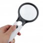 Handheld Magnifier 3X 45X Reading Magnifying Glass Jewelry Loupe 3LED Light Lamp