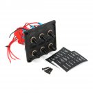 Waterproof 12V-24V RV Boat Marine 6 Gang Toggle Switch Panel Fuse & LED Light