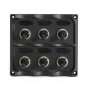 Waterproof 12V-24V RV Boat Marine 6 Gang Toggle Switch Panel Fuse & LED Light