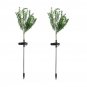 2 Pcs Solar Power Glass Stake Light Outdoor Garden Path Luminous Lamps Decor