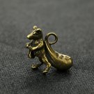 China Collection Archaize Brass Lucky Money Mouse Keychain Pendant Small Statue