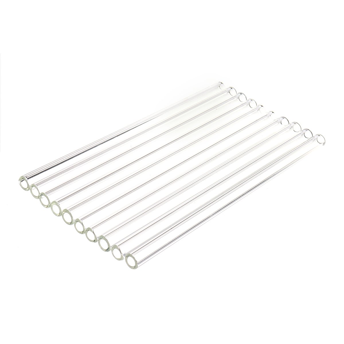 10Pcs Length 200mm OD 10mm 1.5mm Thick Wall Borosilicate Glass Blowing Tube Lab Factory School Home 
