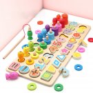 Wooden Toys Rings Montessori Math Toys Counting Fishing Board Child Kids Preschool Educational Learn