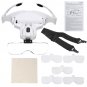 Headband Magnifier Glasses Hands Free Head Mount Magnifying Glasses USB LED Light W/ 1.0/1.5/2.0/2.5