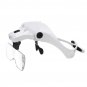 Headband Magnifier Glasses Hands Free Head Mount Magnifying Glasses USB LED Light W/ 1.0/1.5/2.0/2.5