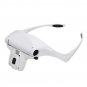 Headband Magnifier Glasses Hands Free Head Mount Magnifying Glasses USB LED Light W/ 1.0/1.5/2.0/2.5
