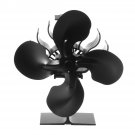 4 Blade Fireplace Heated Power Stove Fan Thermal Fire Heater Household Eco Fan Efficient Heat Distri