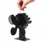 4 Blade Fireplace Heated Power Stove Fan Thermal Fire Heater Household Eco Fan Efficient Heat Distri