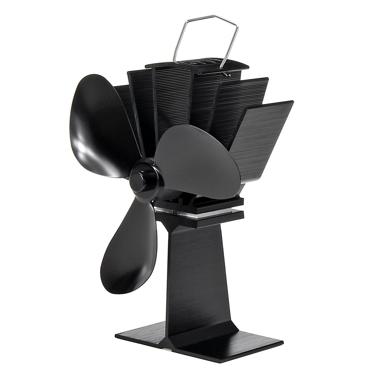 EQ2-BK(3BL) Heat Powered Wood Stove Fan Silent Eco-Friendly Fireplace Fan for Wood Log Burner