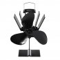 EQ2-BK(3BL) Heat Powered Wood Stove Fan Silent Eco-Friendly Fireplace Fan for Wood Log Burner