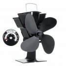 4 Blade Wood Stove Fan Fireplace Fire Heat Powered Saving Ecofan Christmas Gift