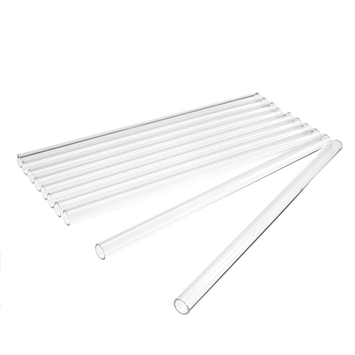 10Pcs 250mm OD 10mm 1.5mm Thick Wall Borosilicate Glass Blowing Lab Tube