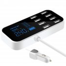 5V 8A 40W Smart USB Car Display USB Charger Adapter 8 Ports LED Digital Display Charging Station