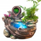 Resin Rockery Water Fountain LED Lights Atomization Home Office Desktop Decorations