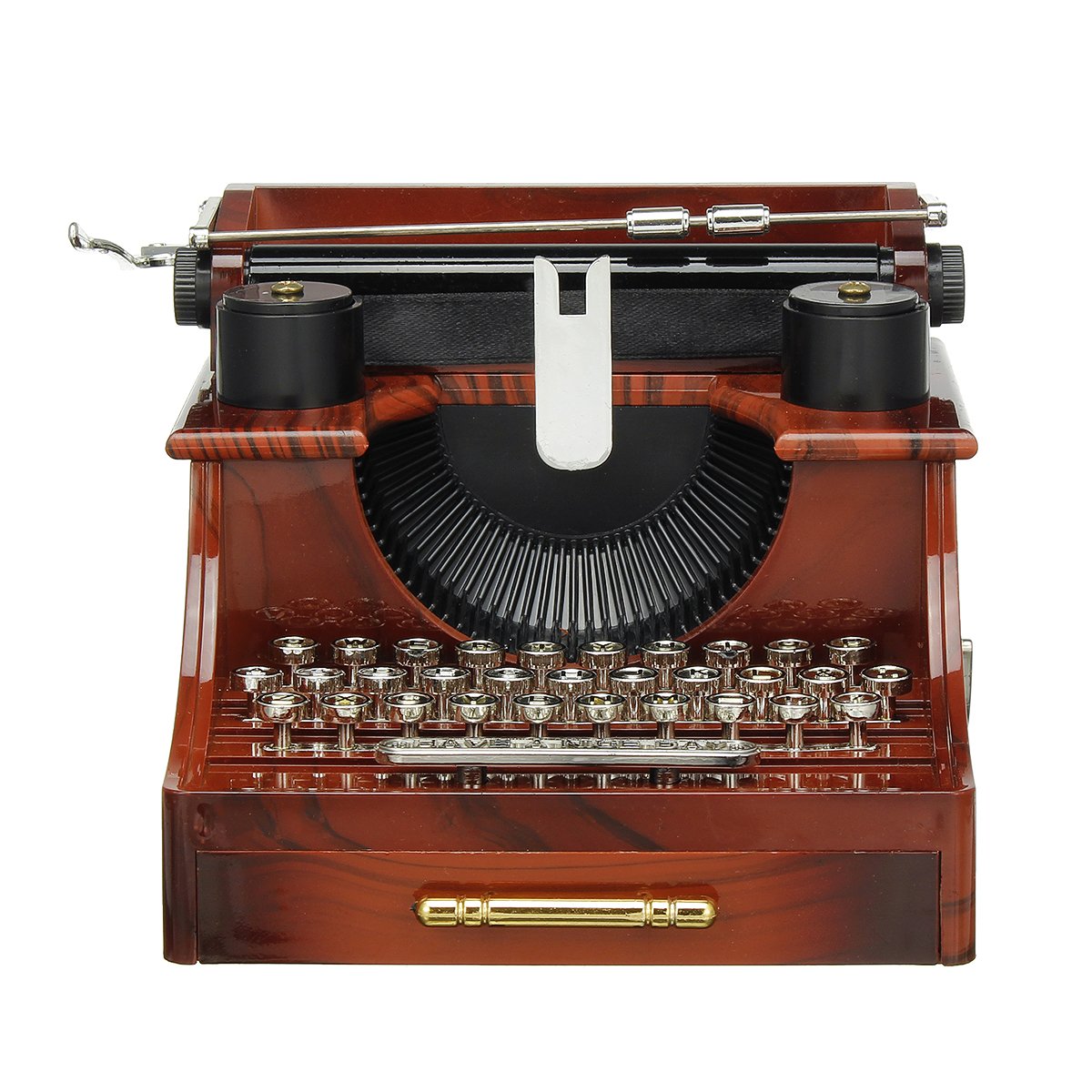 Retro Typewriter Rotating Music Box Decor Kids Toy Birthday Christmas Gift Christmas Tree Decoration