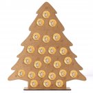 MDF Wooden Christmas Advent Calendar Christmas Tree Decoration Fits 24 Circular Chocolates Candy Sta