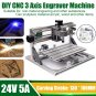 130 * 100 * 40mm DIY CNC 3 Axis Engraver Machine PCB Milling Wood Carving Router Laser Engraving Mac