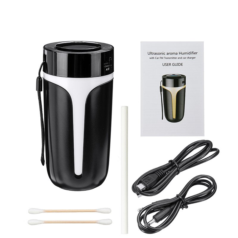 7 Color Ambient Light Car Air Purifier USB HEPA Air Cleaner Filter Car Aroma Humidifier Music Player
